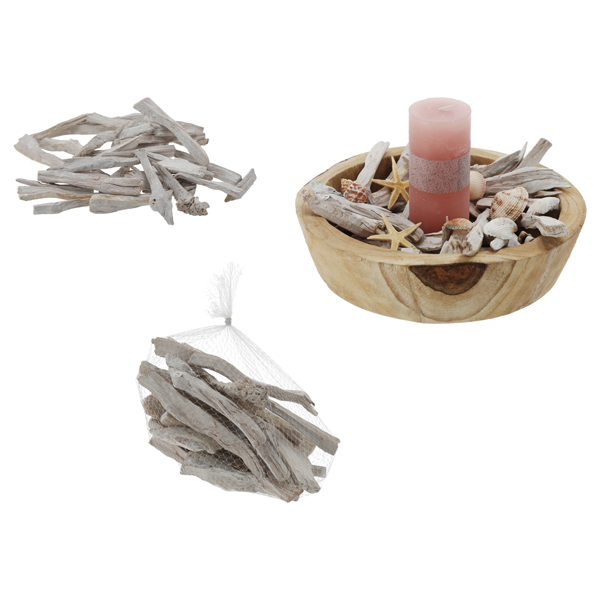 [CEP-54311] Holzstücke Dekoration im Netz, ca.500g