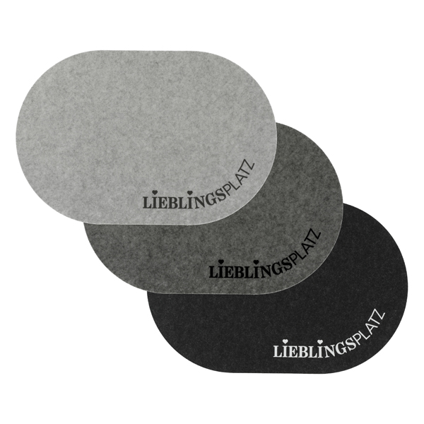 [CEP-68386] Tischset Filz oval Lieblingsplatz 3/s 45x30cm 