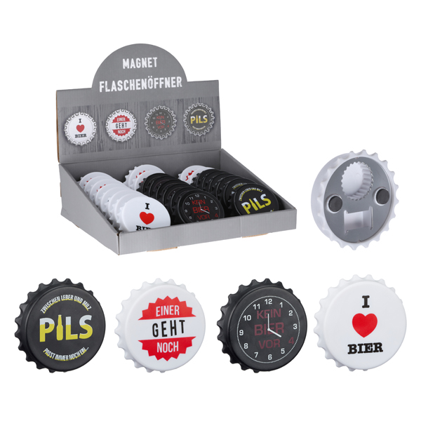 [CEP-29898] Flaschenöffner "Sprüche", bedruckt, 4/s, 8cm d