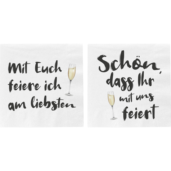Servietten "Feier", 2/s, 20er Pack