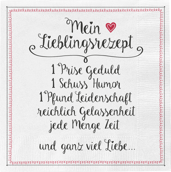 Servietten, Lieblingsrezept, 20er Pack