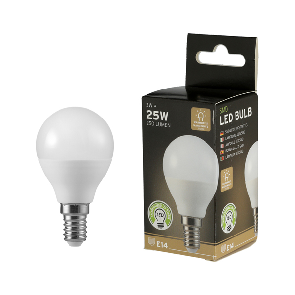 [CEP-81850] LED/SMD LED-Leuchtmittel , Birnenform 3W, E14, 2700K, 230V