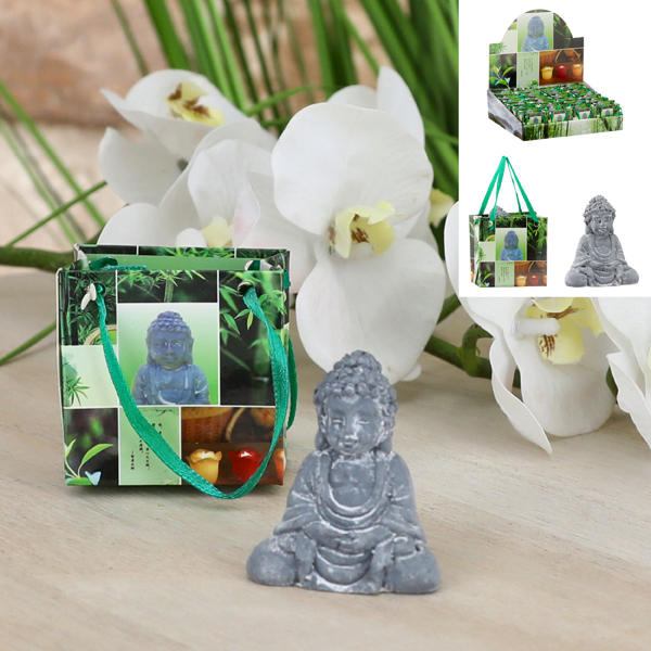 [CEP-53163] Buddha in kl. Geschenktüte, grau, ca. 5cmH