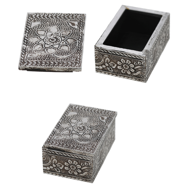 Schmuckdose Shiva, silber, ca. 8x5cm
