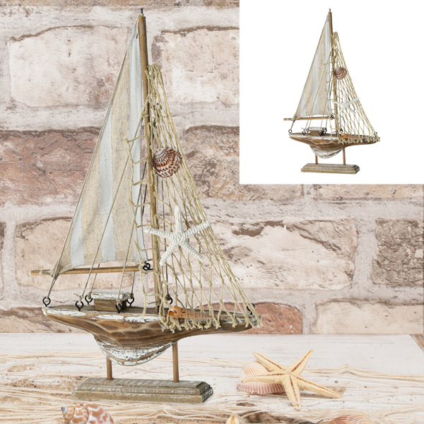 [CEP-53341] Segelboot, natur/grau, M, ca.32cmH