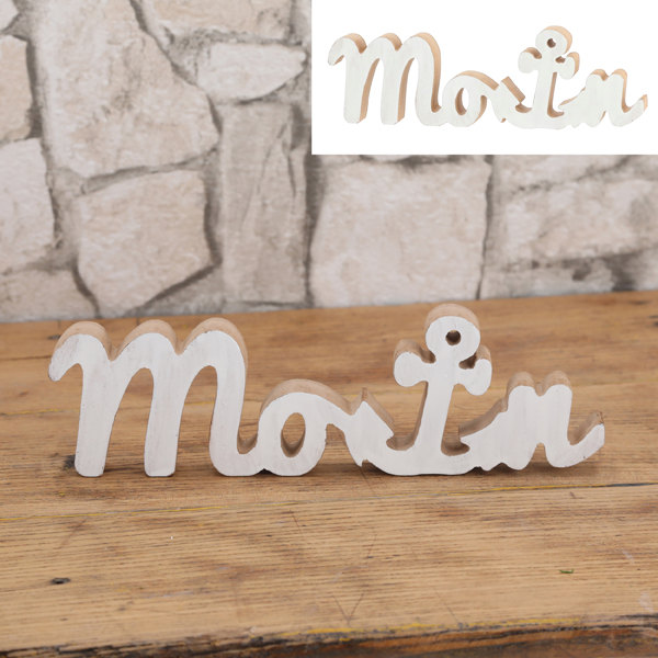 [CEP-54205] Holz Schriftzug Moin, ca.26cmL