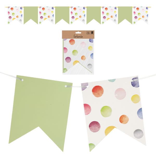 [CEP-45960] Girlande Happy Birthday Punkte, ca. 3m
