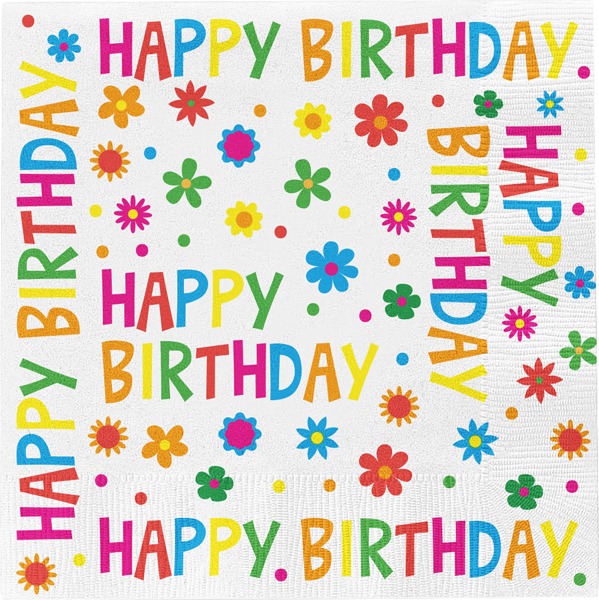 Servietten "Happy Birthday", 20er Pack