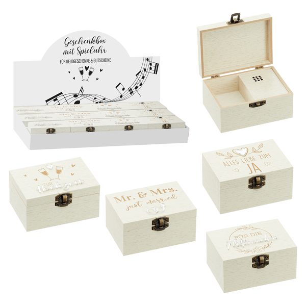 [CEP-53142] Musik-Holzbox Hochzeit, 4/s, ca.10x7x5cm