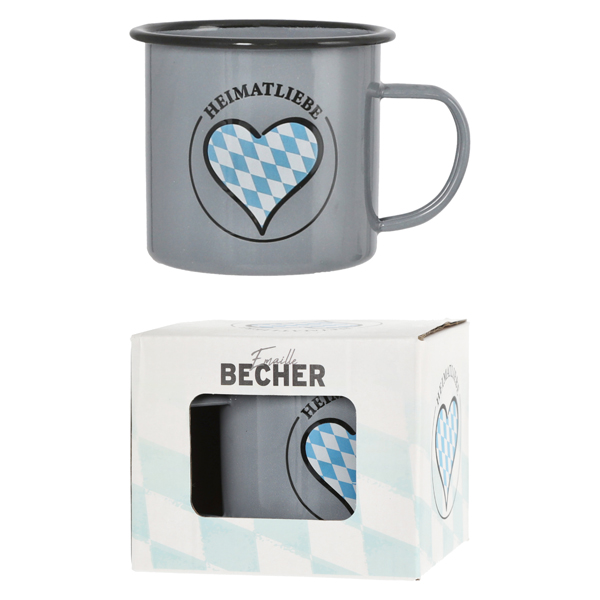 [CEP-82322] Becher Emaille Heimatliebe ca. 9cmH