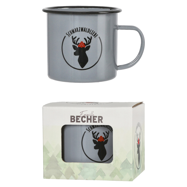 [CEP-82323] Becher Emaille Schwarzwaldliebe ca. 9cmH