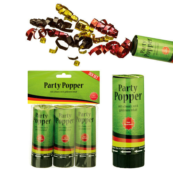 [CEP-70929] Party Popper "Deutschland", 3er, S, 10cm
