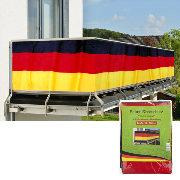 [CEP-60645] Balkon Sichtschutz "Deutschland", 90x300cm
