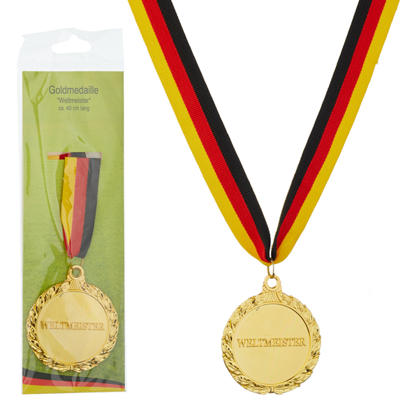 [CEP-90861] Goldmedaille "Weltmeister" ca. 6,5cm D. 40g.