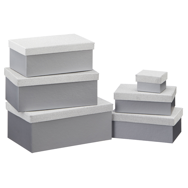 [CEP-42858] Boxenset "Glam", silber, rechteckig, 6er Set