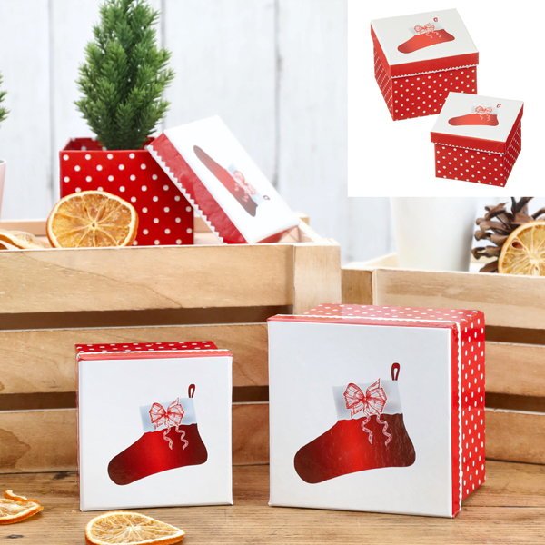 [CEP-44515] Boxenset Weihnachtssocke, quadratisch, 2er Set
