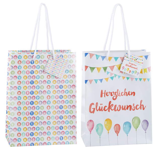 [CEP-63328] Geschenktüte "Geburtstag",  2/s, L, ca. 32cmH