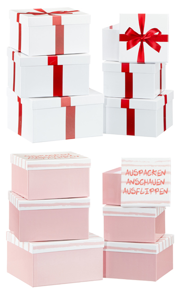 [CEP-63332] Boxenset "Geschenk", quadratisch 2/s, 6er Set