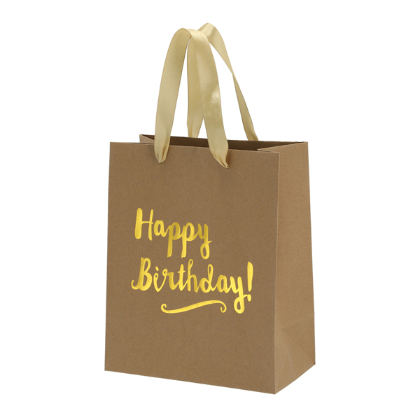 [CEP-45274] Kraftpapier Geschenktüte Happy Birthday, S, ca. 24cmH