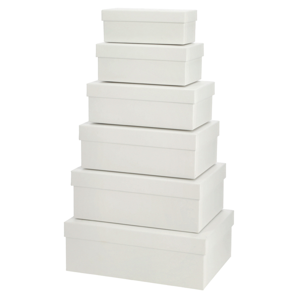 Boxenset, weiß, 6tlg., rechteckig