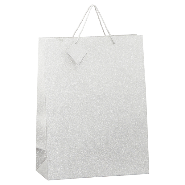 Geschenktüte "Glam Deluxe", silber, L, ca. 30x39cm