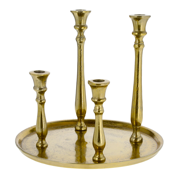 [CEP-65641] Adventskranz, Alu, Stabkerzen, gold, ca. 30cmD