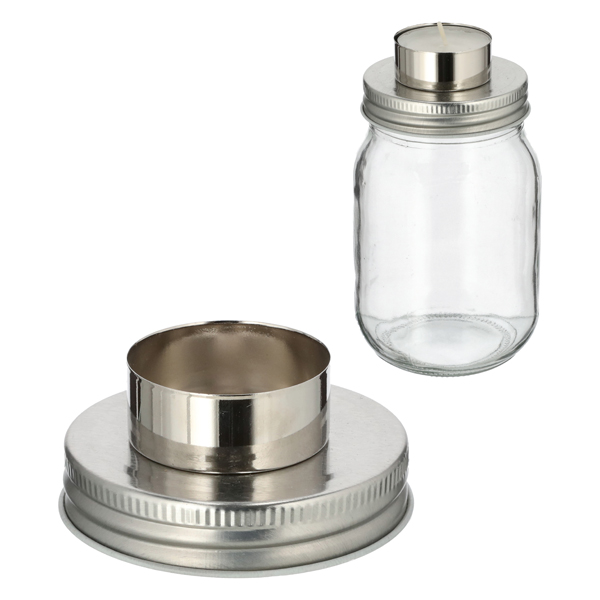 [CEP-45683] Schraubdeckel Teelichthalter, DIY, silber, ca.7cmD