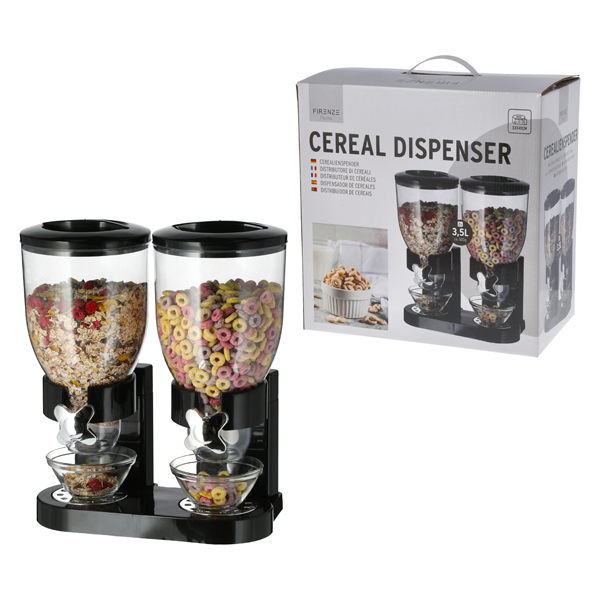 Cerealienspender doppelt, schwarz