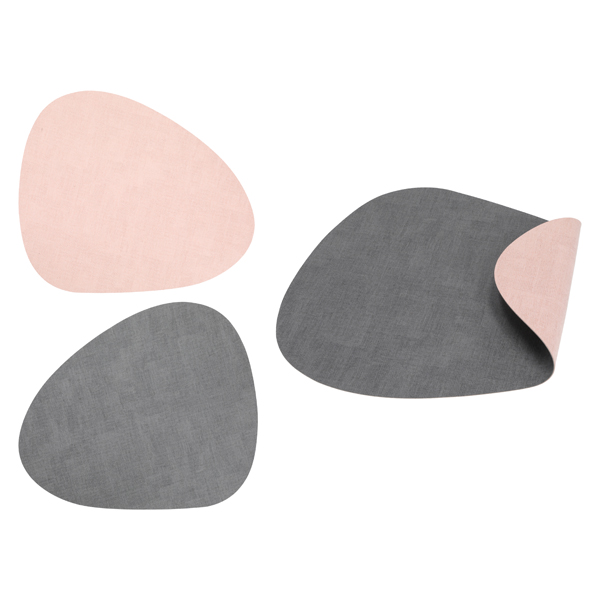 Tischset PVC Stone Grau / Rosa meliert 