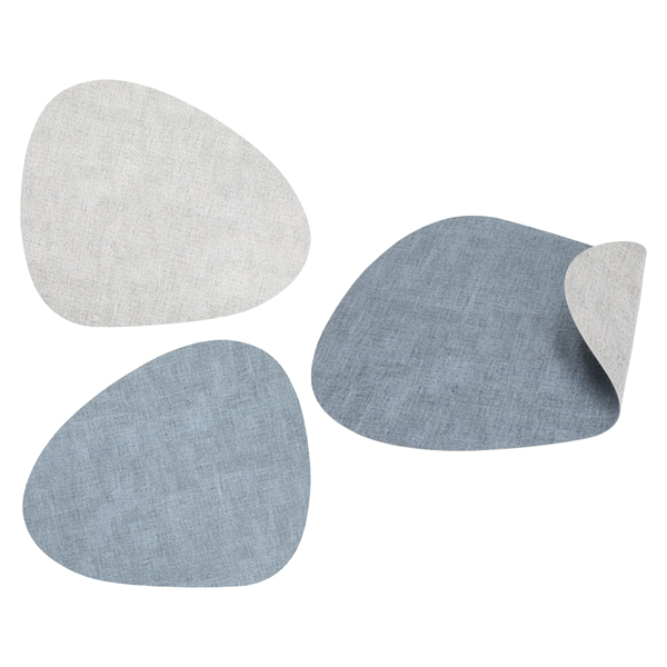 Tischset PVC Stone Blau / Grau meliert  