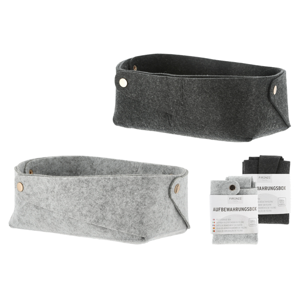 [CEP-69248] Aufbewahrungsbox Filz mit Knöpfen 2/s 15x28cm