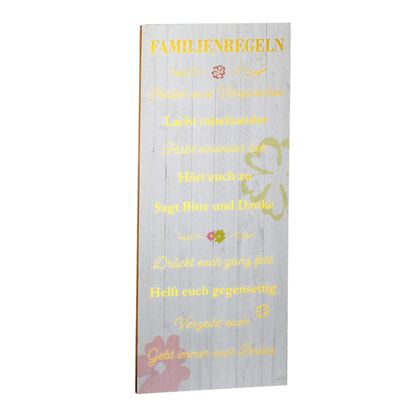 [CEP-78101] Bild Familienregeln gold, ca. 17x39cm