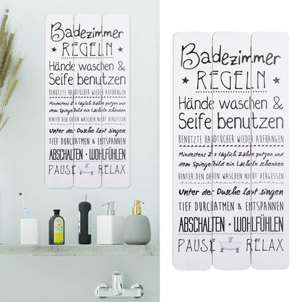 [CEP-43118] Bild "Badezimmer Regeln", 30x60cm