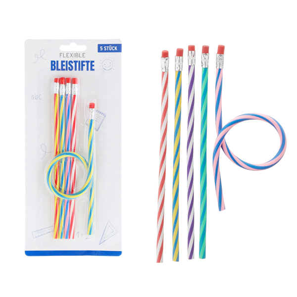 [CEP-91253] Flexible Bleistifte, 5er Set, kurz, ca. 18cm 
