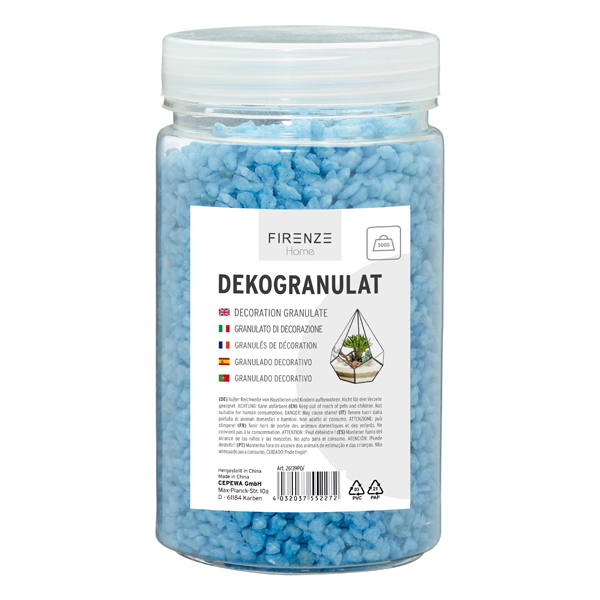 [CEP-26139PO] Dekogranulat, 500g, in PVC Dose, blau