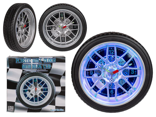 [79/3020] Wanduhr, Reifen, mit 16 LED, D: ca. 35 cm,