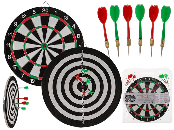 [OOTB-63/3029] Doppelseitiges Dartspiel mit 6 Darts,