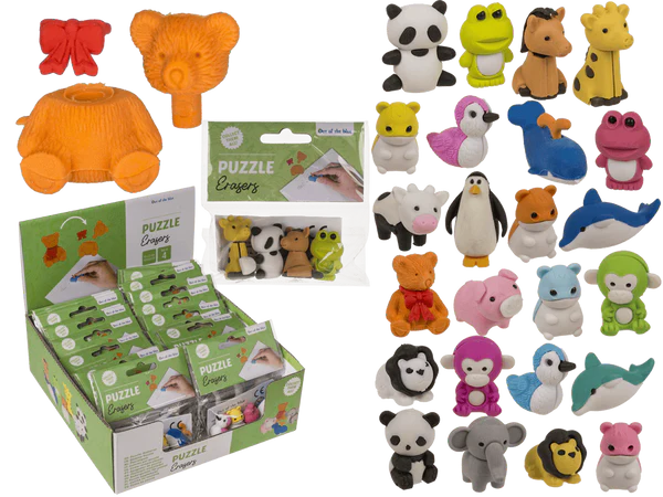 [OOTB-80/4025] Puzzle-Radierer, Tiere, ca. 4 x 2 cm,