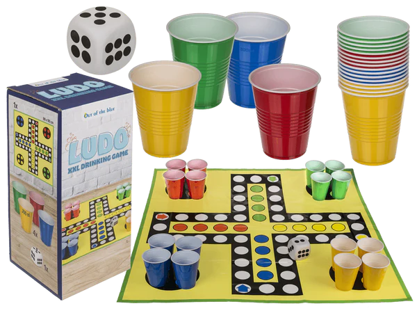 [OOTB-79/4022] XXL-Trinkspiel, Ludo, mit 16 Trinkbechern,