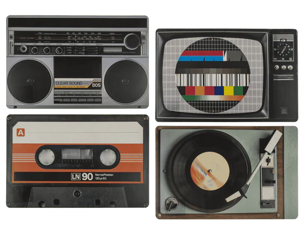 [OOTB-145115] Tischset, Nostalgische Hifi-Geräte I,