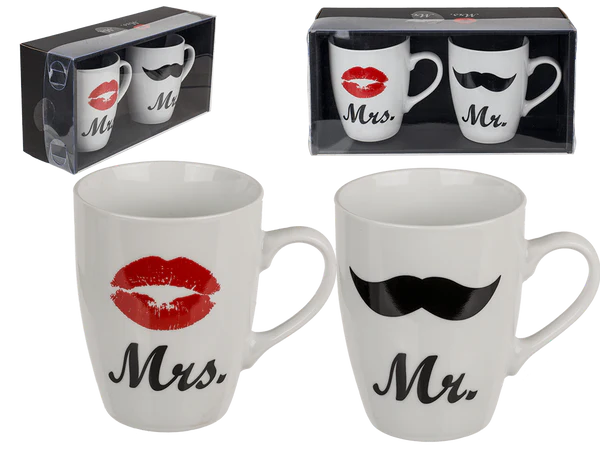 [OOTB-78/8217] New Bone China-Becher, Mr. & Mrs.,