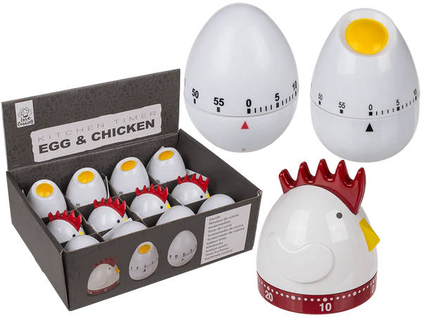 [OOTB-71/2954] Kurzzeitwecker, Egg & Chicken, ca. 8 x 7 cm,