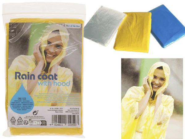 [OOTB-61/1946] Regenponcho mit Kapuze, Einheitsgröße,
