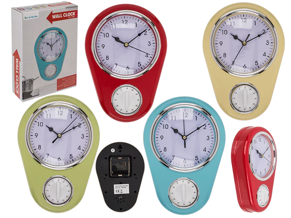 [OOTB-79/3191] Wanduhr, Kitchen mit Kurzzeitwecker, ca. 22,5 cm,