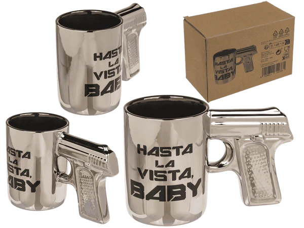 [OOTB-78/8107] Silberfarbener Becher, Hasta la vista baby,