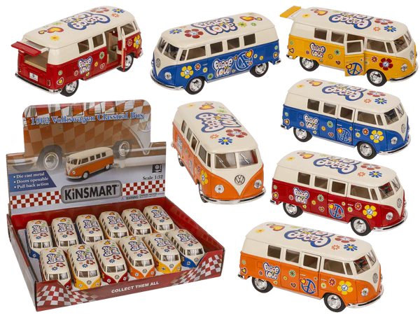 [OOTB-56/0086] Metall-Modellauto mit Rückziehmotor, VW T1 Bus