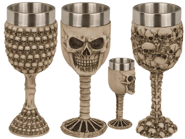 [OOTB-78/5721] Becher, Totenkopf, mit Edelstahleinsatz,