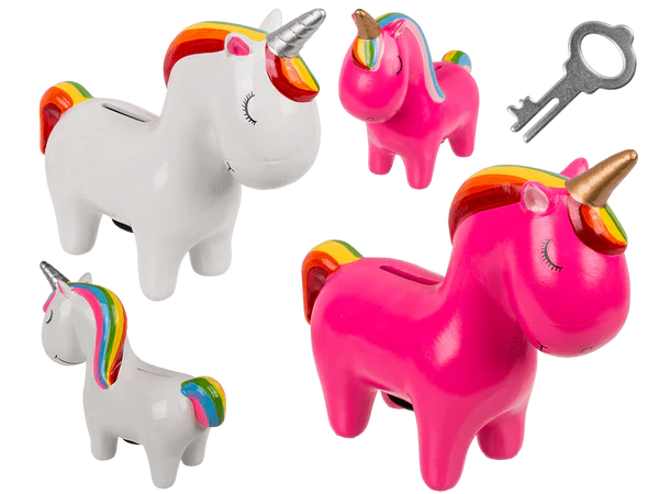 [OOTB-78/3928] Spardose mit Schloss, Einhorn, ca. 19 cm,