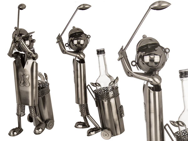 [OOTB-71/3097] Metall-Flaschenhalter, Golfspieler, ca. 42 x 26 cm