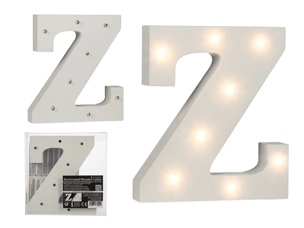 [OOTB-57/6099] Beleuchteter Holz-Buchstabe Z, mit 8 LED,